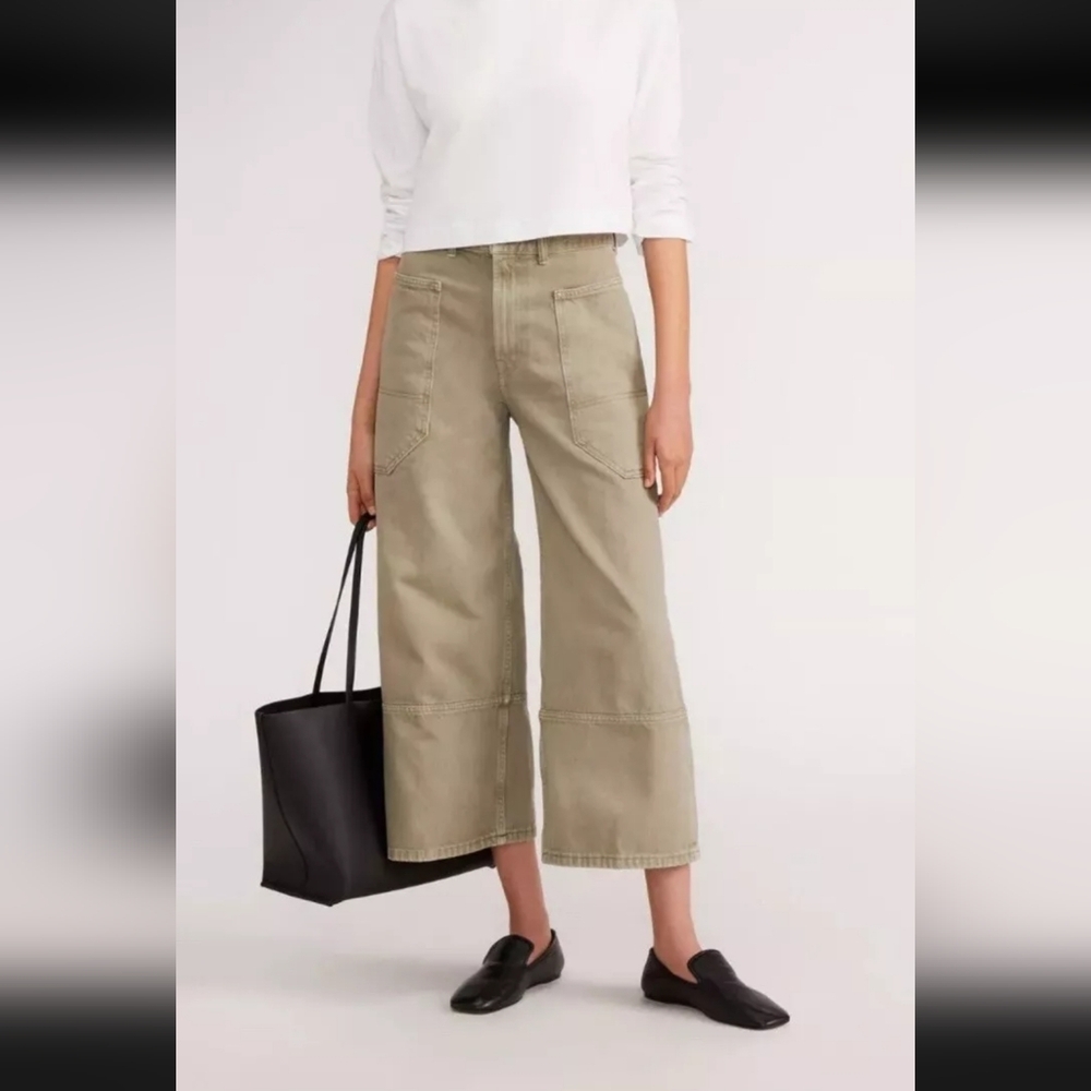 NEW Everlane The Way High Gardener Cropped Jean Utility Barrel Wide Leg size 26